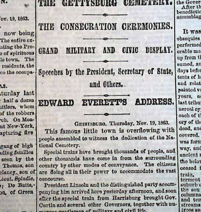On this day: The Gettysburg Address