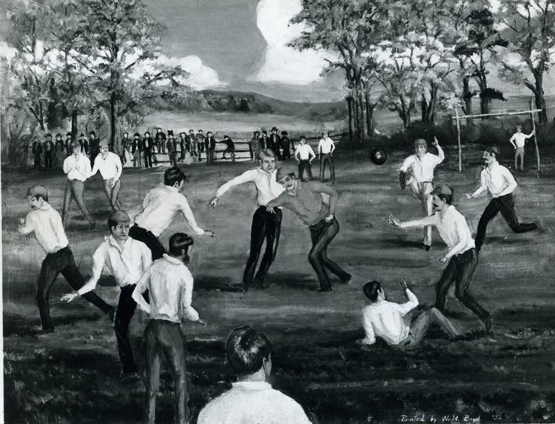 Painting of the match by Rutgers graduate William Boyd